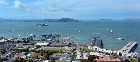 Panoramic view of San Francisco bay California USA