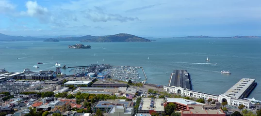 Photo sur Plexiglas San Francisco Panoramic view of San Francisco bay California USA