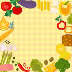 Flat design healthy eating vector concept. 