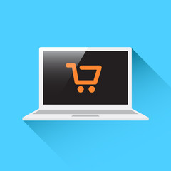 Laptop Shopping Cart Icon