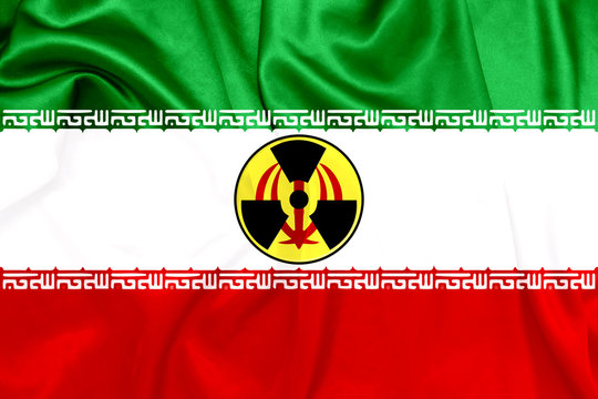 Iran - National Flag On Nuclear Icon