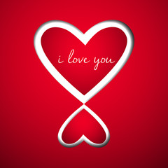 two heart to love on red paper