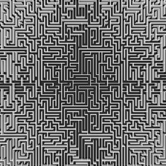 top view of endless maze 3d illustratio