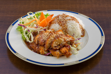 Crispy Chicken on Rice