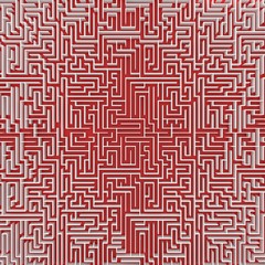 top view of endless maze 3d illustratio