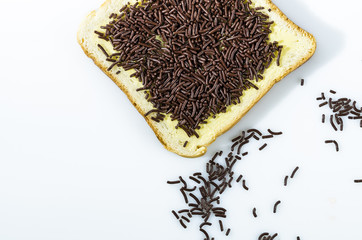 tartine avec vermicelles de chocolat