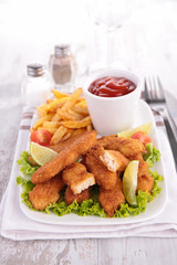fried chicken and french fries