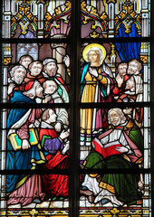 Stained Glass window in a catholic church