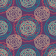 Seamless floral pattern with hand drawn flowers.