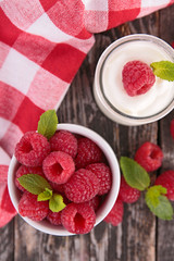 raspberry and yogurt