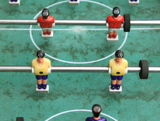 vintage table football closeup, foosball