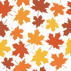 Naklejka na ściany i meble seamless pattern with autumn leaves 