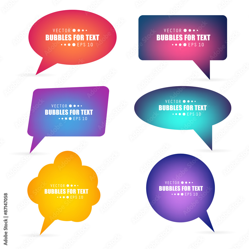 Poster abstract creative concept vector empty speech bubbles set. for