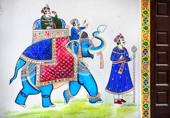 Rajasthan painting on Haveli