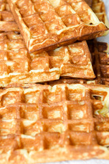 Fresh homemade fried soft Vienna waffles