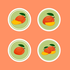 Design Stickers with Ripe Yummy Mango.