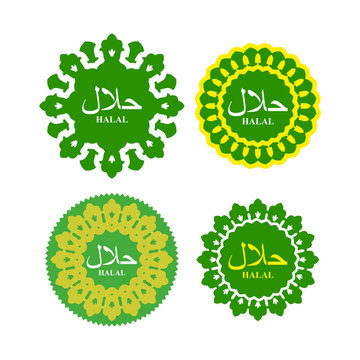 Halal logo or seal for products. National Islamic Arabic element