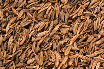 Close up of cumin seeds. Macro