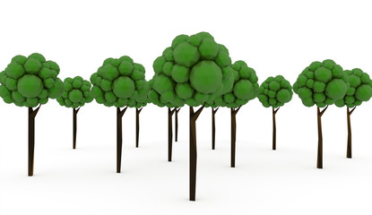 3D trees render isolated