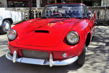 Old sports car red made from 1959 to 1962