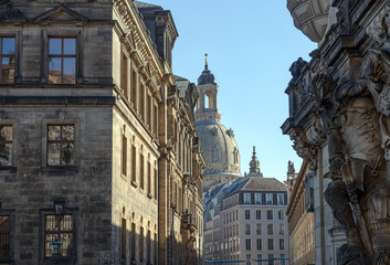 Fototapeta na wymiar View of Augustus Street from George Gate, Dresden, Saxony, Germa