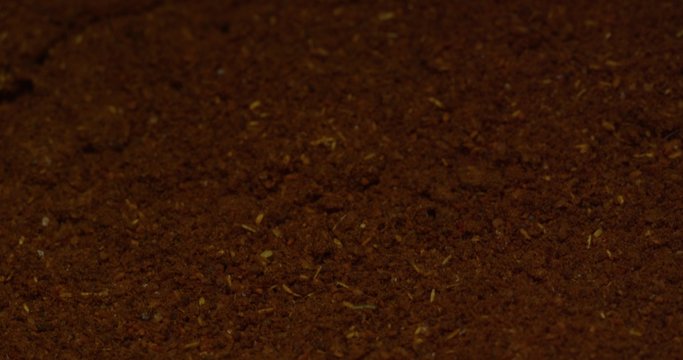 Spices cumin, paprika, turmeric, cinnamon. Macro.