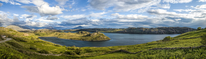 Fototapeta na wymiar Loch Inchard Panorama