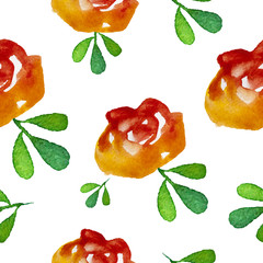  Watercolor flower Seamless Background