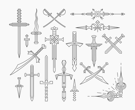 Naklejki Set of linear historical weapon