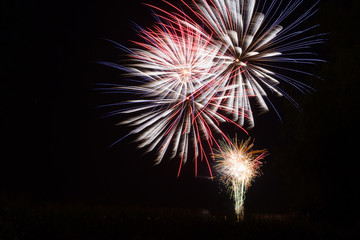 Feu d'artifice bleu,blanc,rouge