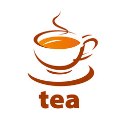 vector logo contour cup of tea