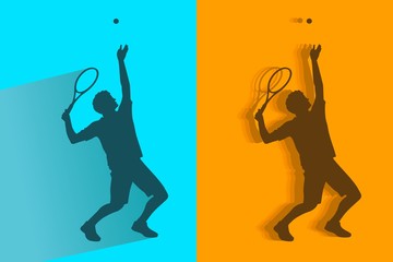 slhouette tennis player service