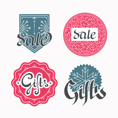 Set of sales and gifts labels