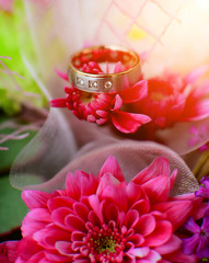 Wedding ring with flowers