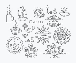 Tea design mono line elements