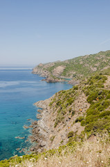 Alghero, Stadt, Küstenstrasse, Bosa, Mittelmeerküste, Korallenküste, Bucht, Wassersport, Felsenküste, Insel, Sardinien, Sommer, Italien