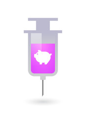 Isolated syringe icon with a pig