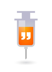 Isolated syringe icon with a quotes
