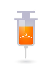 Isolated syringe icon with a hanger