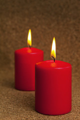 Fototapeta na wymiar Burning red candel