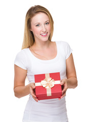 Woman hold with giftbox