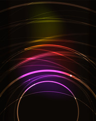 Glowing circle in dark space