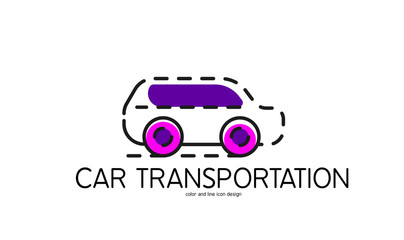 Obraz premium Color line icon for flat design. Car transportation