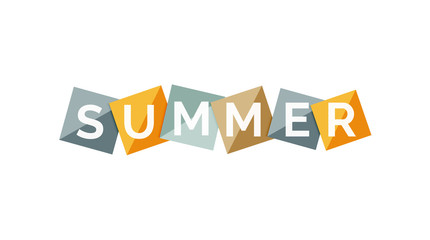 Word concept on color geometric shapes - summer