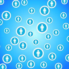 icons on blue background