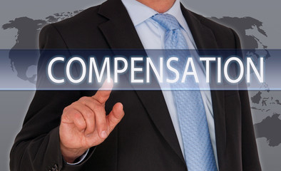 Compensation - Businessman with touchscreen