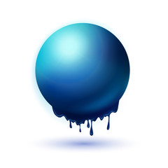 Melting blue sphere concept