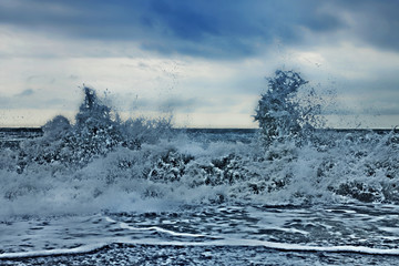 storm waves at sea
