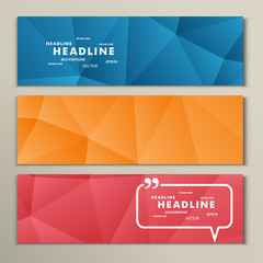 Set abstract backgrounds blue green and yellow