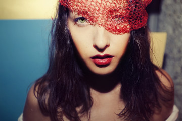 beautiful young woman brunette